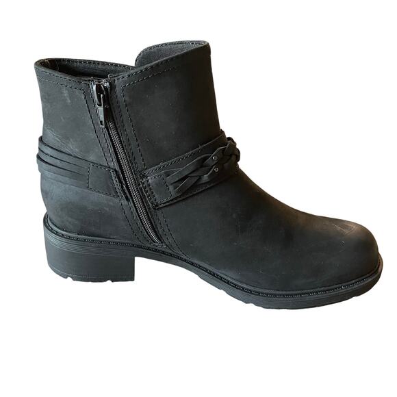 Clarks Women's 9 Hearth Kaylie Ankle Boot Leather Stacked Block Heel - Picture 6 of 10